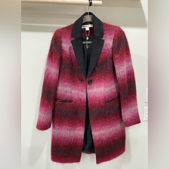 Pink Ombre Mohair and Wool Winter Coat Blazer Jacket Clements Ribeiro XS - Picture 5 of 11